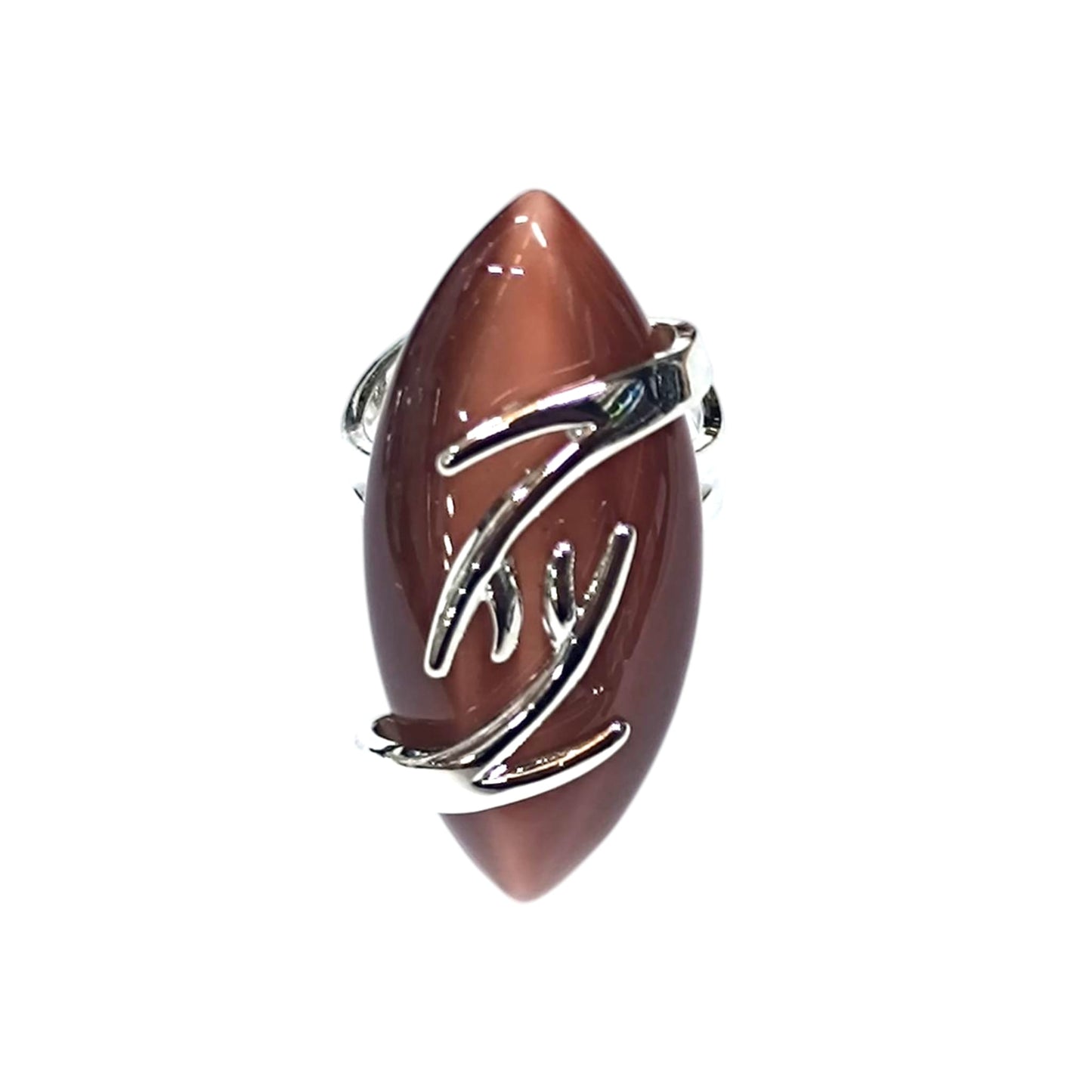Anillo Adaptable Ojo De Gato Metal Baño Rodio ref 8