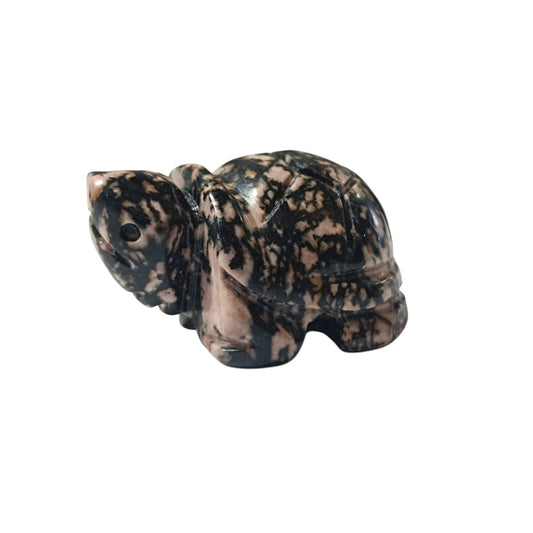 Tortuga Tallado Piedra Rodonita 4 Cms Aprox  (La Pieza Puede Ser Diferente A La Foto) Aprox Ref: 1114