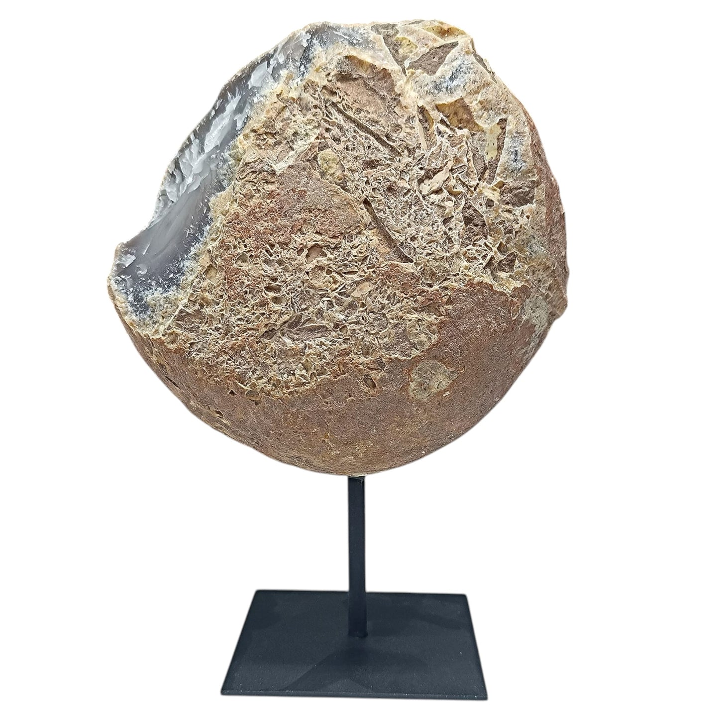 1114 Piedra Natural Agata Con Base De Metal Peso 1675 Gr Altura 20 Cms Aprox (PIEZA UNICA) PIEZA NA4