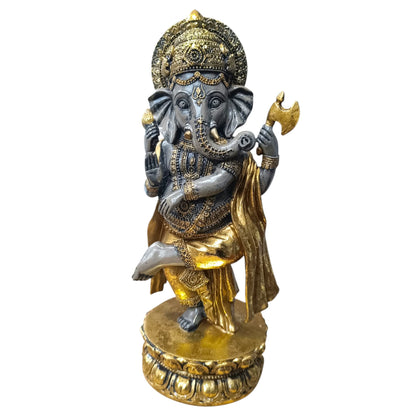 Figura Ganesha En Resina 32 Cms Aprox Color Negro/Oro Ref: 600104473