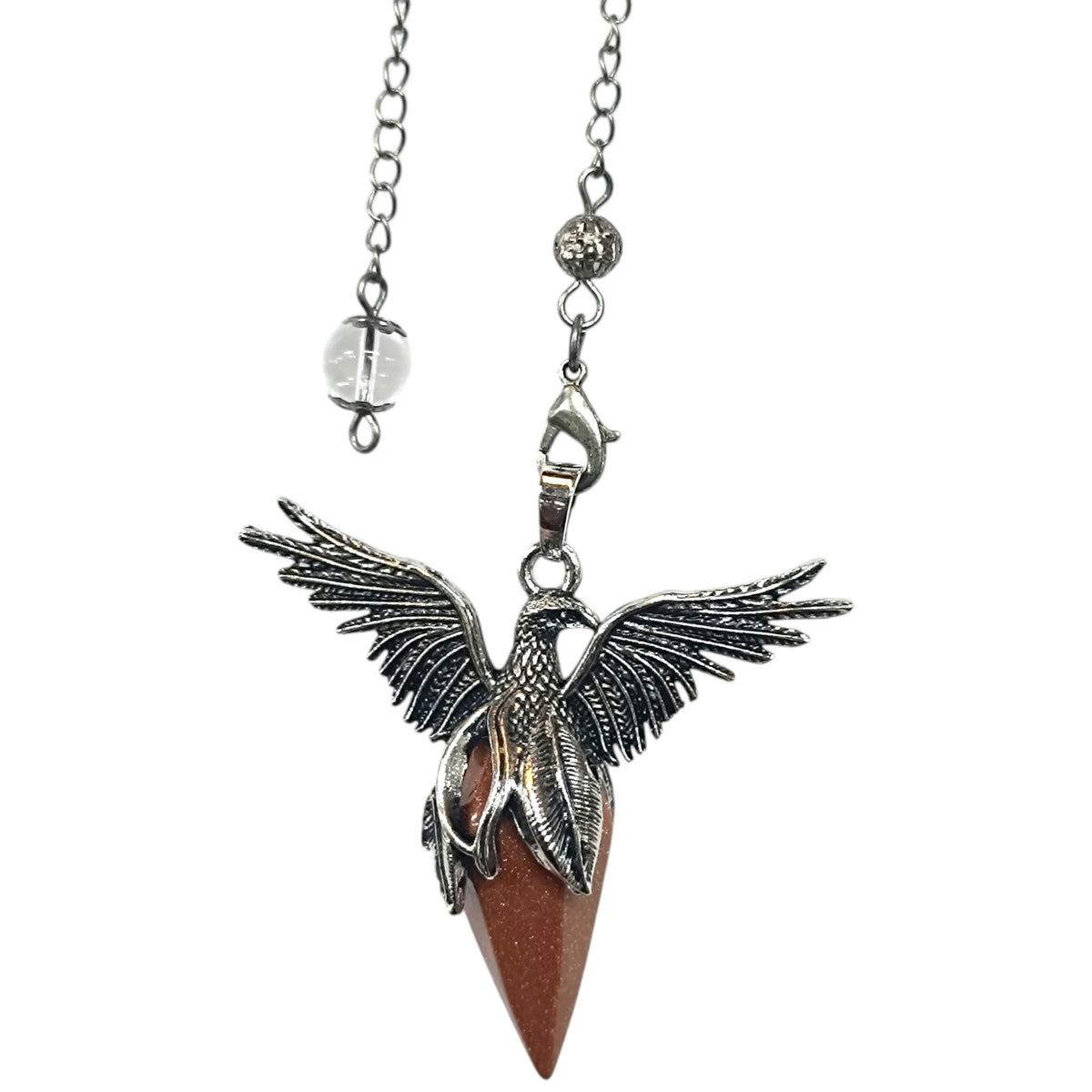 Pendulo Ave Fenix Con Piedra Natural Aventurina Dorada 5 Cms Aprox REF: 600104527