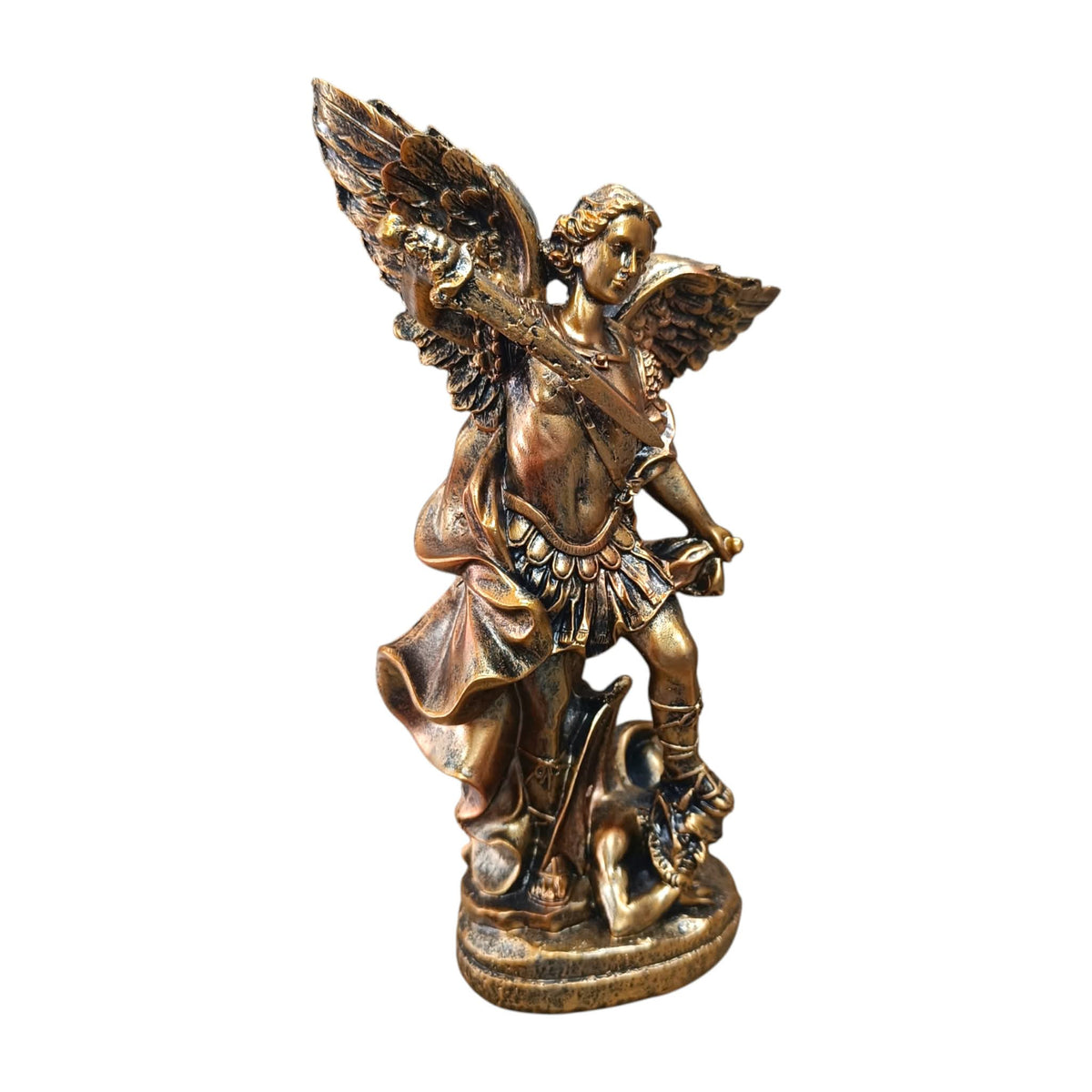 Figura Arcangel San Miguel 25 Cms Aprox Color Bronce 600103737