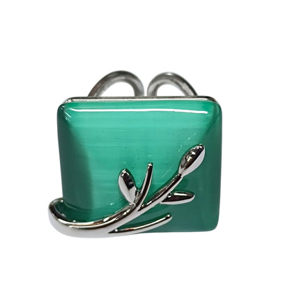 Anillo Adaptable Ojo De Gato Metal Baño Rodio ref 5