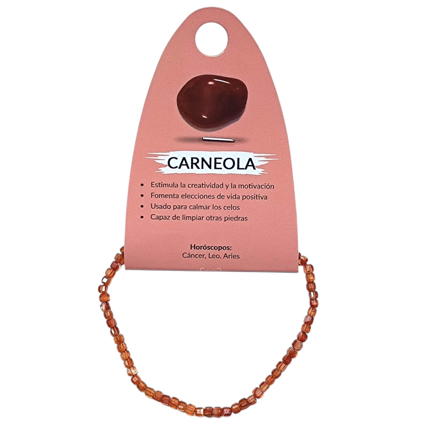 Pulsera Facetada Carneola Cubo 2x2 mm 600604035