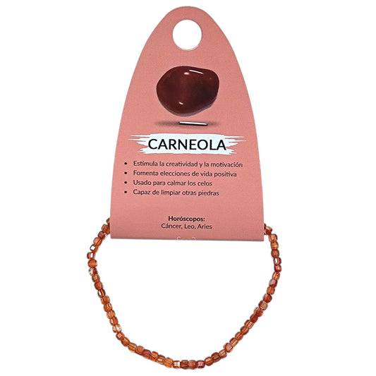 Pulsera Facetada Carneola Cubo 2x2 mm 600604035