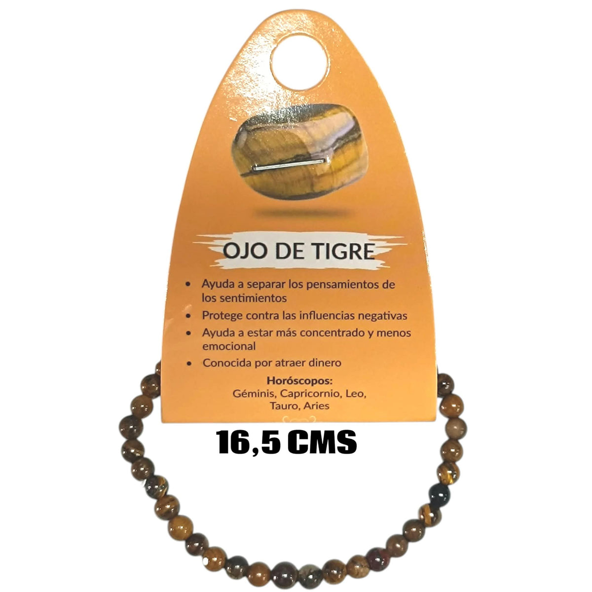 Pulsera Elastica Infantil 16,5 Cms Aprox Piedra Ojo Tigre 4 mm 600104508-09