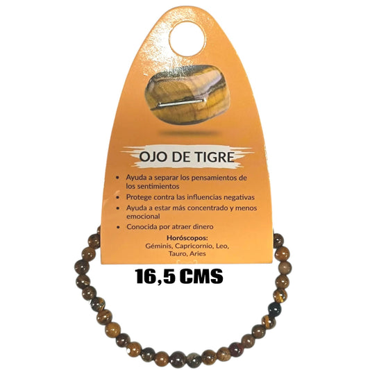 Pulsera Elastica Infantil 16,5 Cms Aprox Piedra Ojo Tigre 4 mm 600104508-09