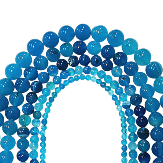 Tira Cuentas Piedra Agata Azul 12 mm REF: 44157-04