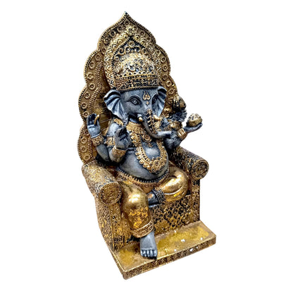 Figura Ganesha En Resina 24 Cms Aprox Color Dorado/Gris Ref: 600104485