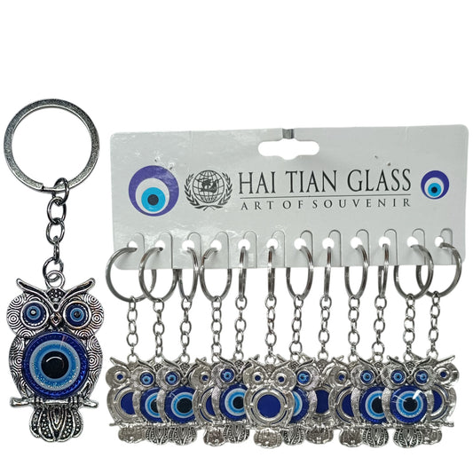 Paquete 12 Llaveros Metal Buho Y Ojo Turco Ref:600102779-05