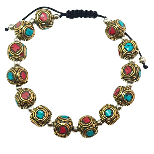 Pulsera Tibetana entrepieza 10 mm (EL DIJE PUEDE LIGERAMENTE SER DIFERENTE) Ref:600404345-01