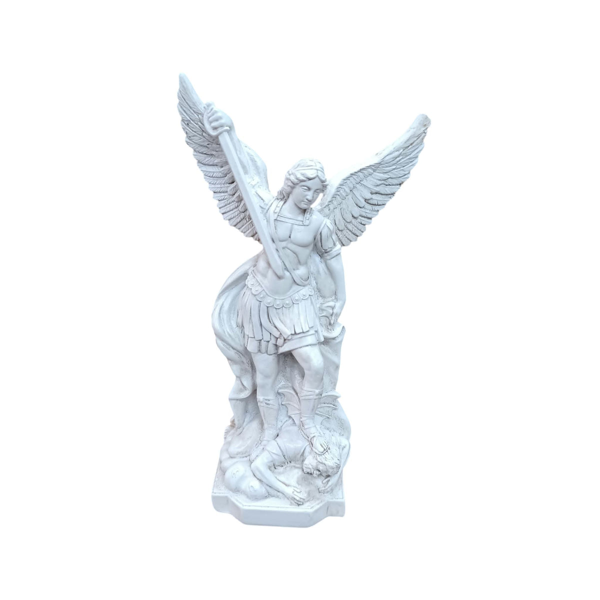 Figura Arcangel San Miguel 22 Cms Aprox Color Blanco 600104491