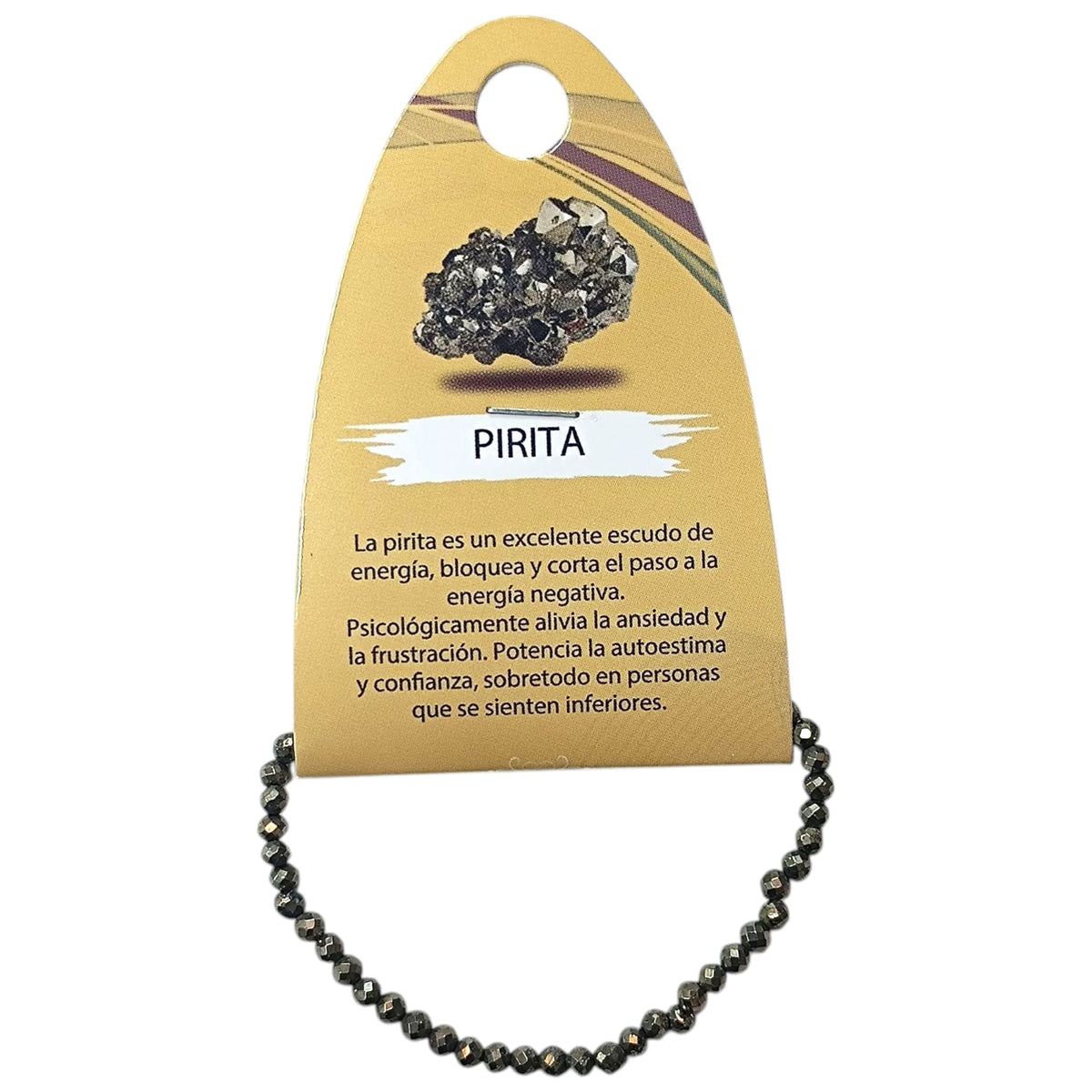 Pulsera Facetada Infantil Piedra Pirita 3 mm 15,5 Cms Aprox 600604301
