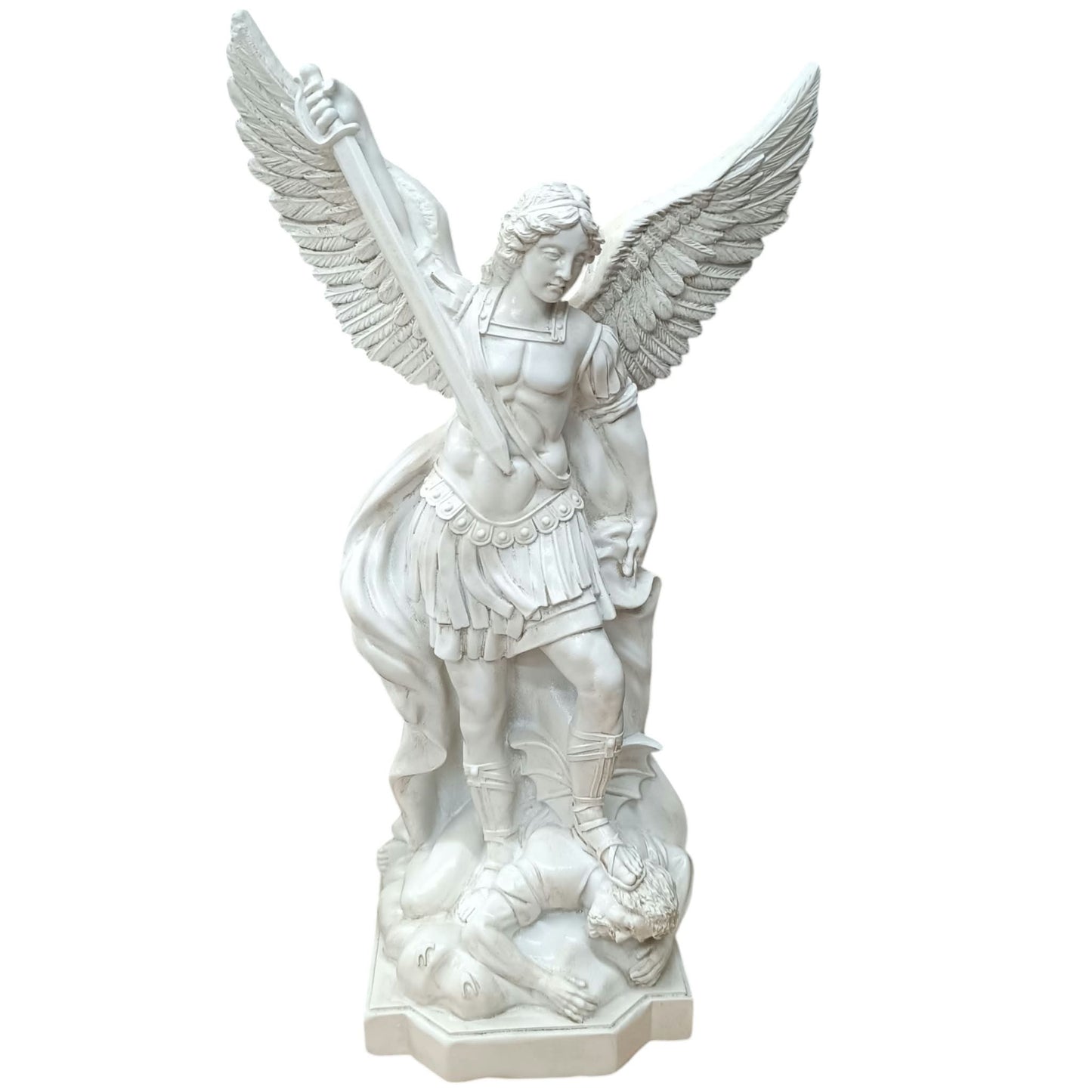 Figura Arcangel San Miguel 40 Cms Aprox Color Blanco 600104469