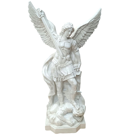 Figura Arcangel San Miguel 40 Cms Aprox Color Blanco 600104469
