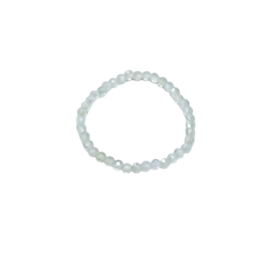 Paquete 3 Anillos Elastico Piedra Natural Cuarzo Limon 2 mm Facetado