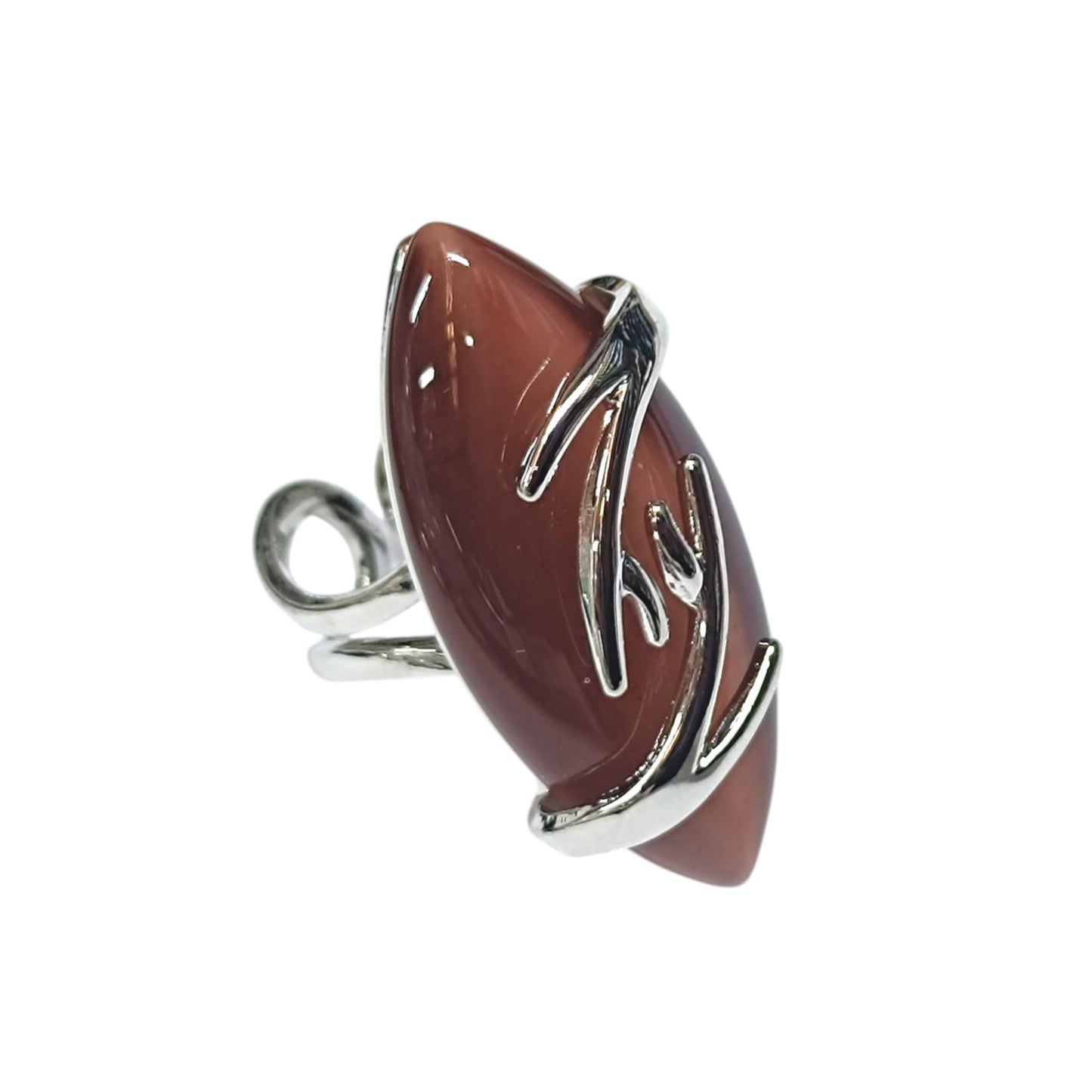 Anillo Adaptable Ojo De Gato Metal Baño Rodio ref 8