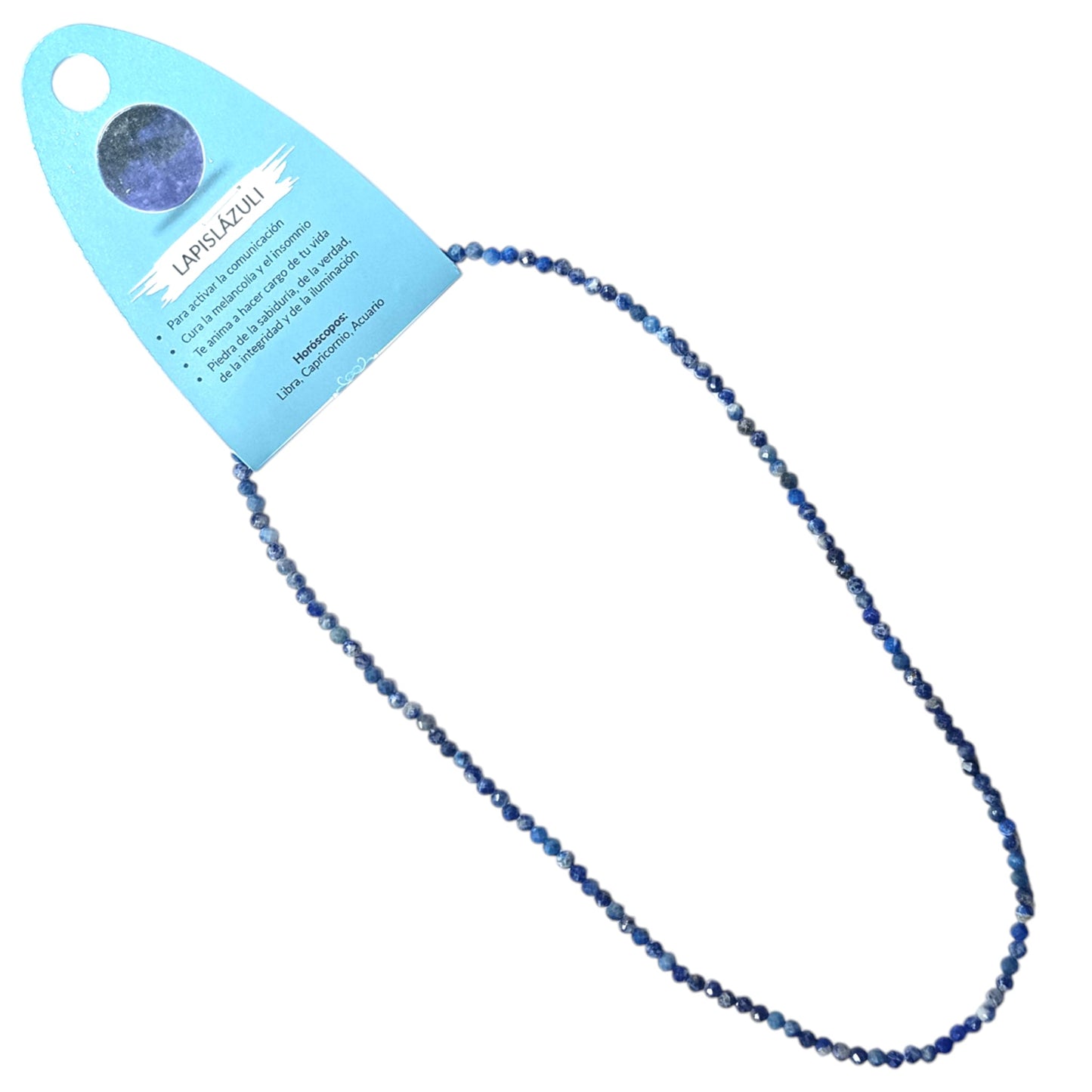 600603688 Collar Lapislazuli 3 mm Facetada 40+5 Cms Cierre Acero