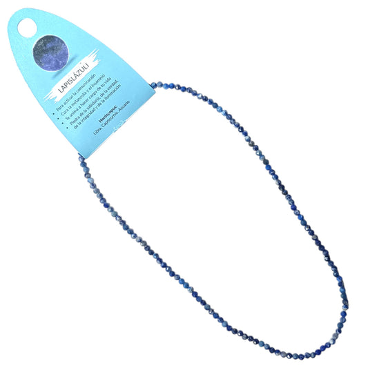 600603688 Collar Lapislazuli 3 mm Facetada 40+5 Cms Cierre Acero