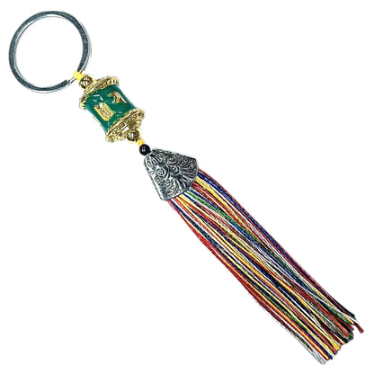600104136-04 Llavero Budista Ruedo De Rezo 15 Cms Color Verde