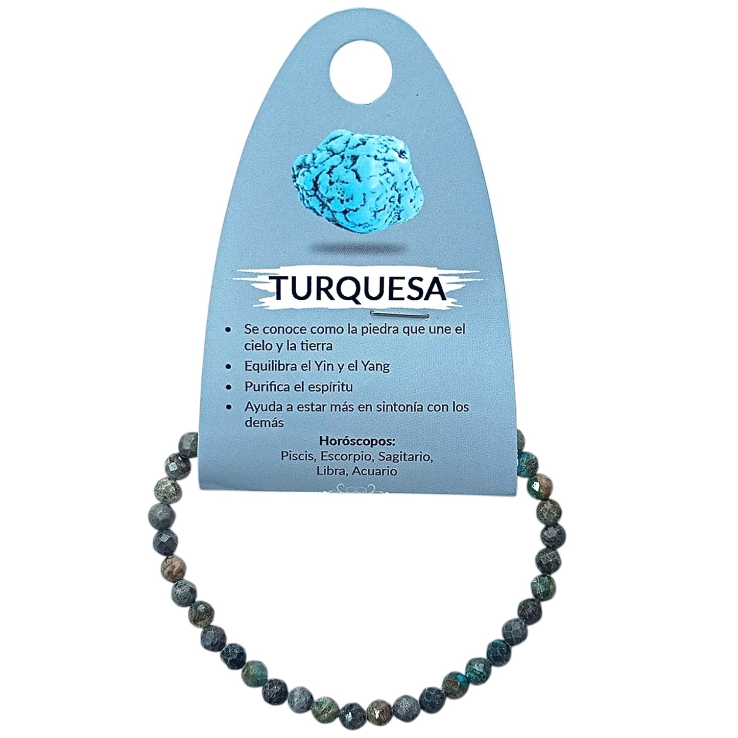 Pulsera Facetada Piedra Natural Turquesa Africana 4 mm Ref: 600604253
