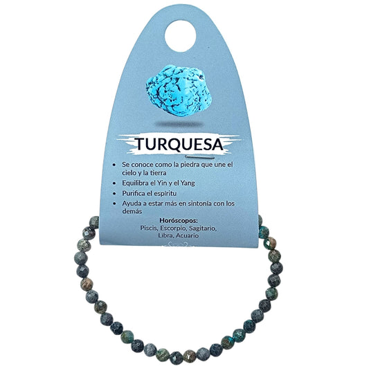 Pulsera Facetada Piedra Natural Turquesa Africana 4 mm Ref: 600604253
