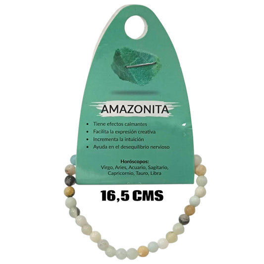 Pulsera Elastica Infantil 16,5 Cms Aprox Piedra Amazonita 4 mm 600104508-40