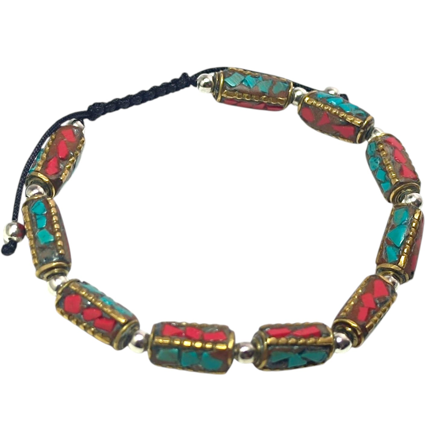 Pulsera Tibetana entrepieza 7x11 mm Aprox (EL DIJE PUEDE LIGERAMENTE SER DIFERENTE) Ref:600404345-04