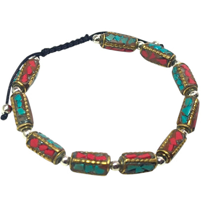 Pulsera Tibetana entrepieza 7x11 mm Aprox (EL DIJE PUEDE LIGERAMENTE SER DIFERENTE) Ref:600404345-04