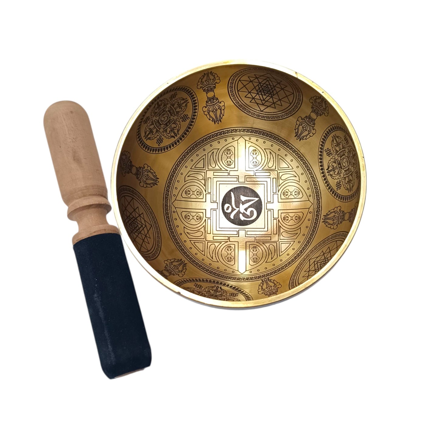 Cuenco Tibetano 5 Metales 13 Cms Aprox Color Dorado Grabado Aum/Om REF: 600304349