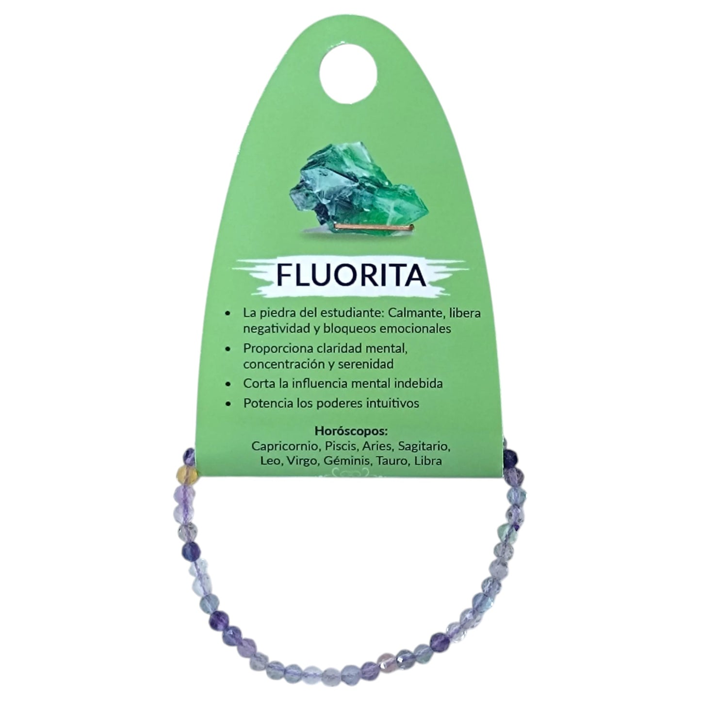Pulsera Facetada Infantil Fluorita 3 mm 15,5 Cms Aprox 600604268