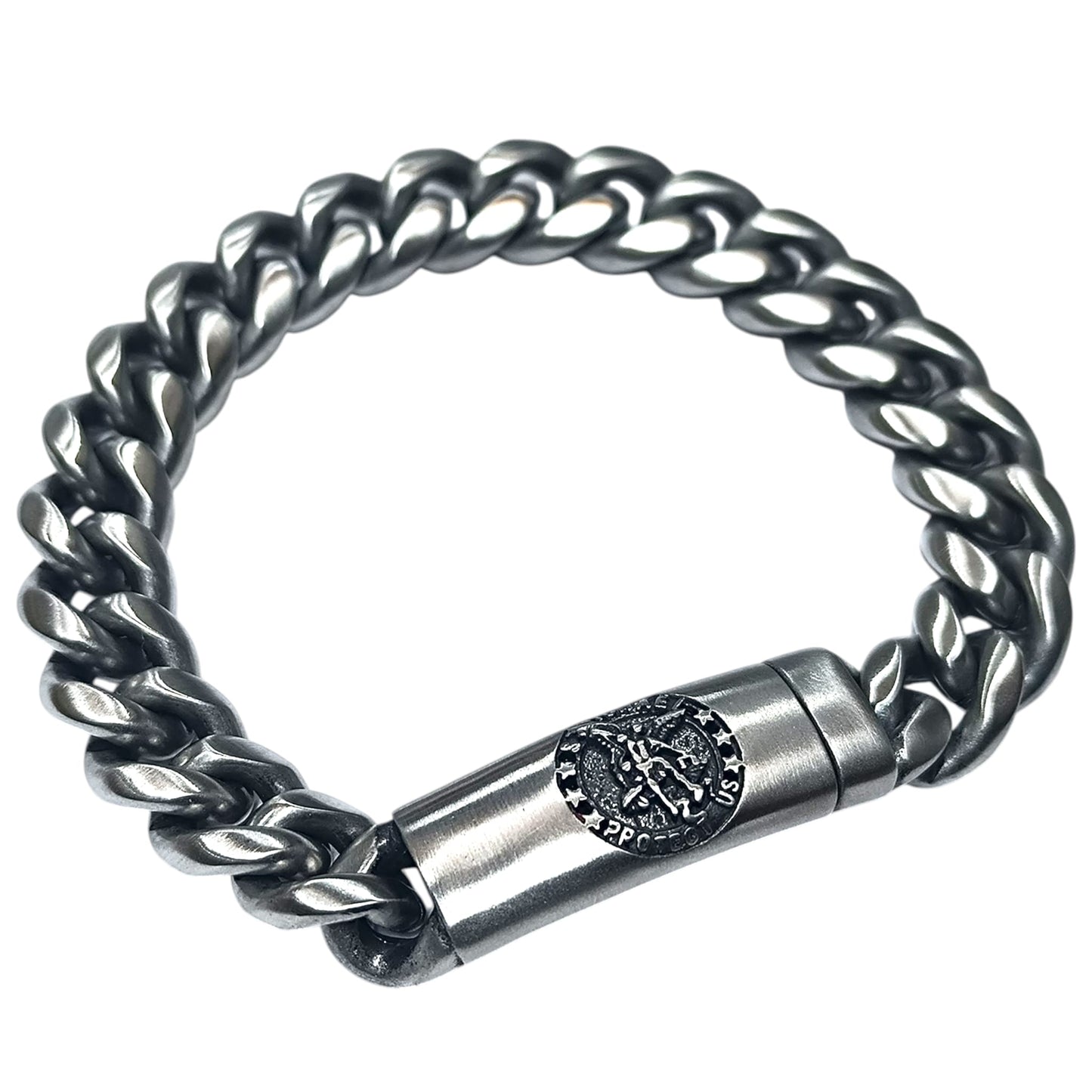 Pulsera Acero 21 Cms Cierre Grabrado San Miguel 600103479-04