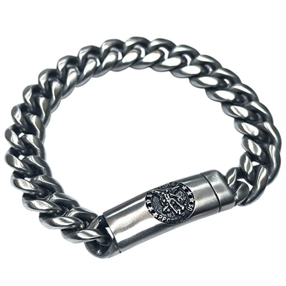 Pulsera Acero 21 Cms Cierre Grabrado San Miguel 600103479-04