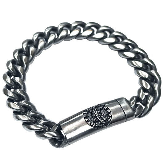 Pulsera Acero 21 Cms Cierre Grabrado San Miguel 600103479-04