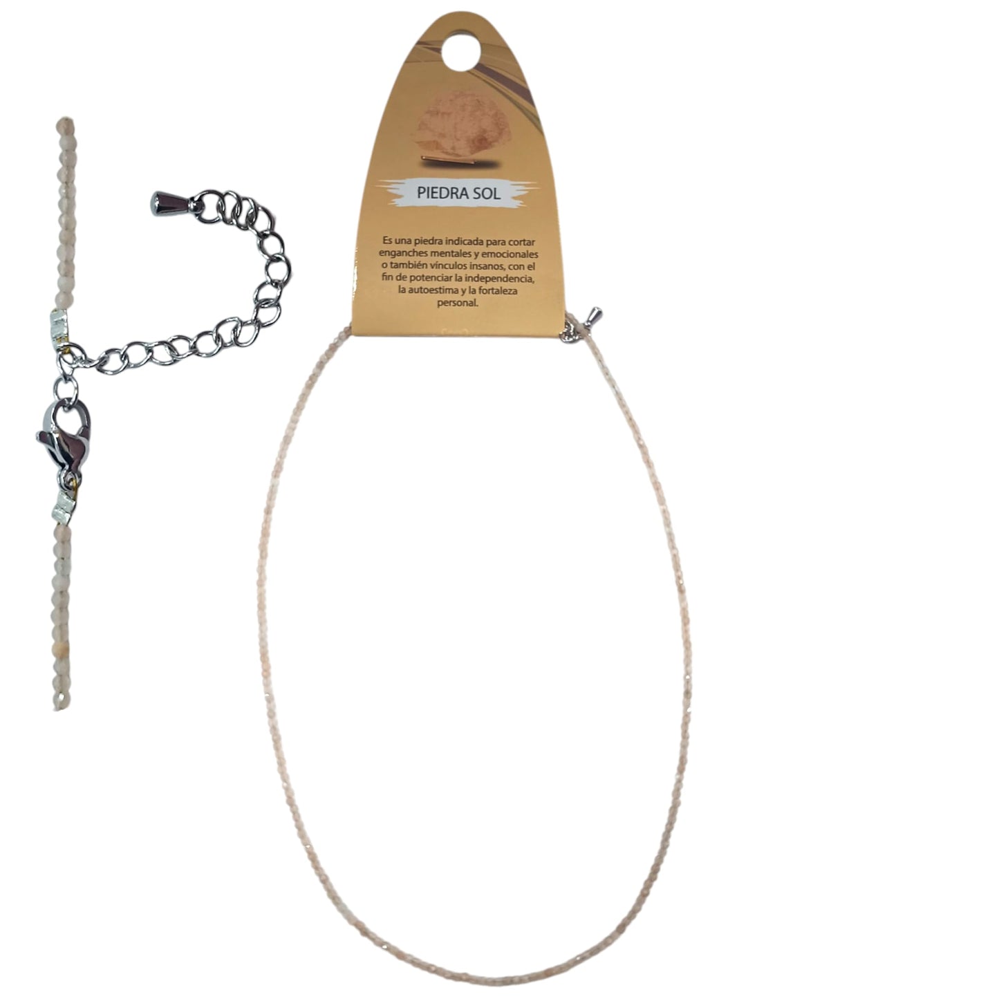 Collar Piedra Sol 2 mm Facetada 40+5 Cms Cierre Acero Ref: 600603715