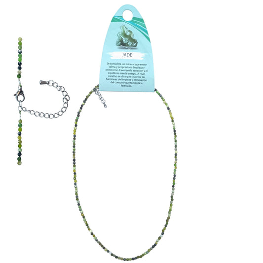 Collar Jade Canada 2 mm Facetada 40+5 Cms Cierre Acero Ref: 600603676