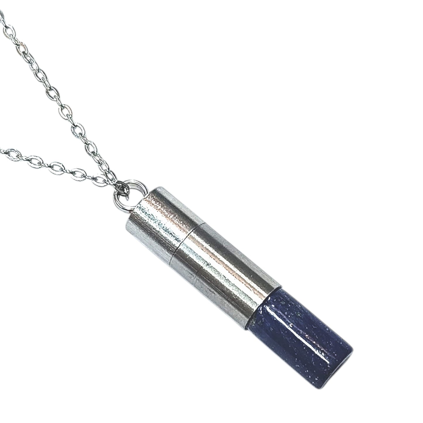 Collar Acero 45 Cms Cofre Deseo Con Piedra Natural Lapis Lazuli 600103553-13