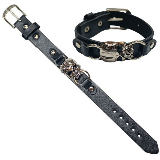 Pulsera Polipiel Y Bisuteria Calavera 26 Cms Largo Ref 36226-18