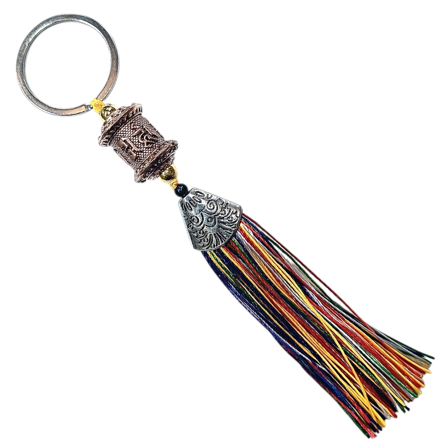 600104136-07 Llavero Budista Ruedo De Rezo 15 Cms Color Bronce
