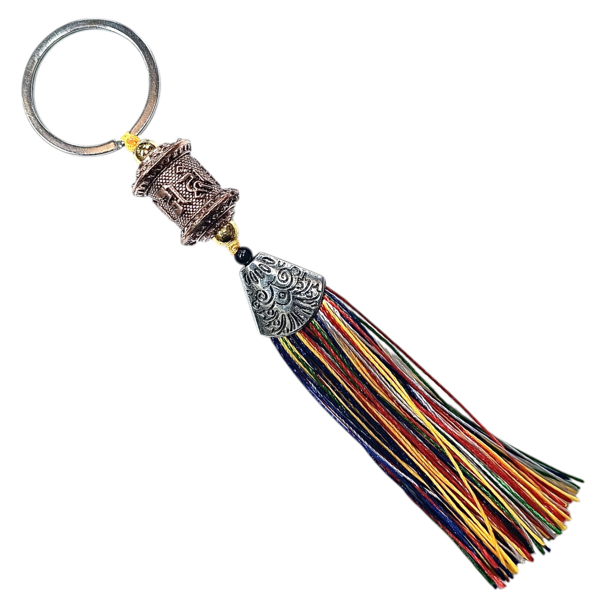 600104136-07 Llavero Budista Ruedo De Rezo 15 Cms Color Bronce