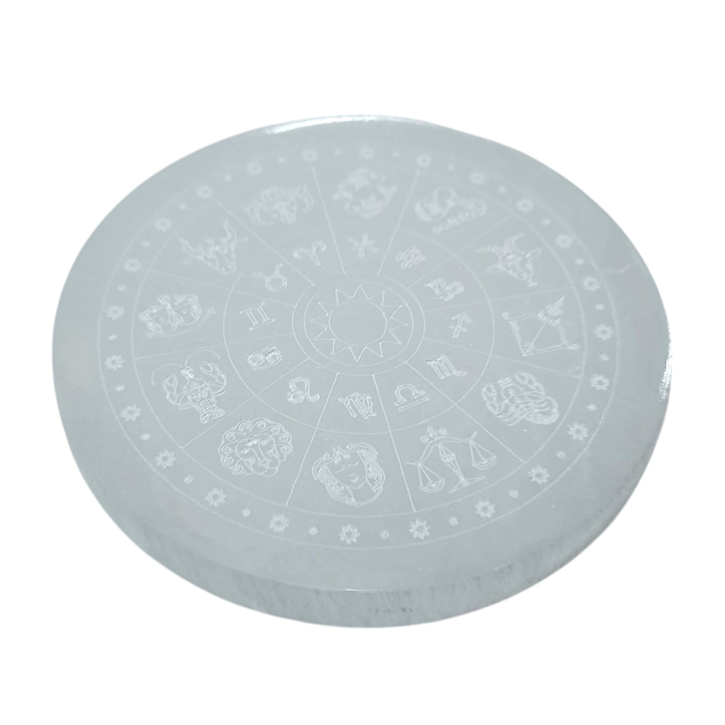 Plato Selenita Grabado Zodiaco 10 Cms Aprox 401204168