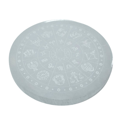 Plato Selenita Grabado Zodiaco 10 Cms Aprox 401204168