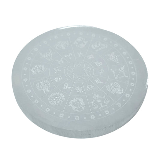 Plato Selenita Grabado Zodiaco 10 Cms Aprox 401204168