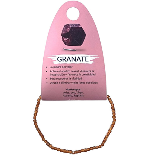 Pulsera Facetada Granate Naranja Cubo 2X2 mm 600604103