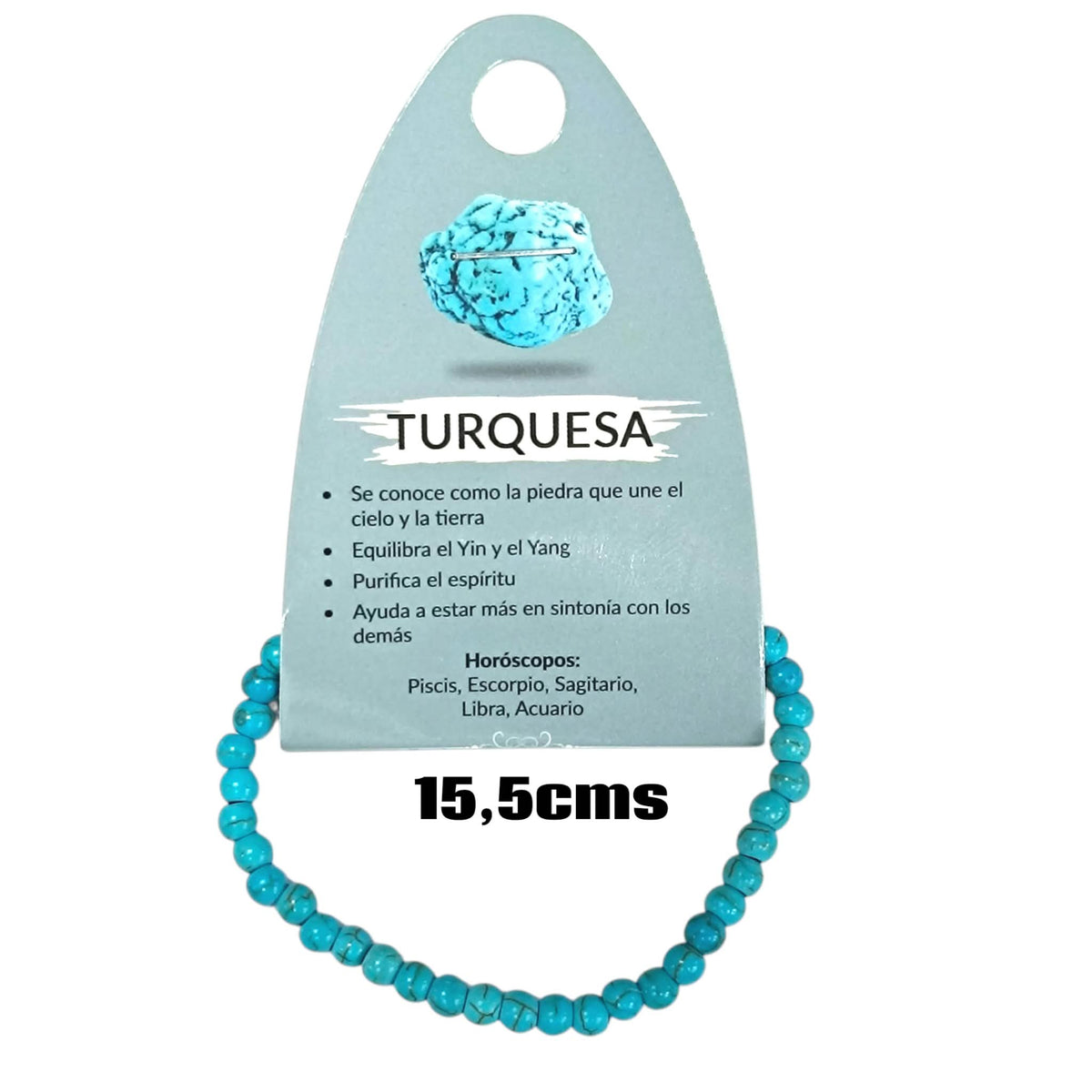 Pulsera Elastica Infantil 16,5 Cms Aprox Piedra Turquesina 4 mm 600104508-03