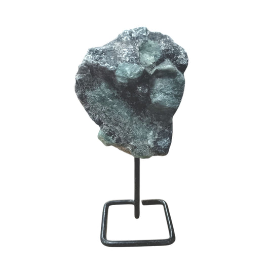 Piedra Natural Esmeralda Con Base De Metal Altura 10 Cms Aprox (La Pieza Puede Ser Ligeramente Diferente A La Foto) Ref: 401004229