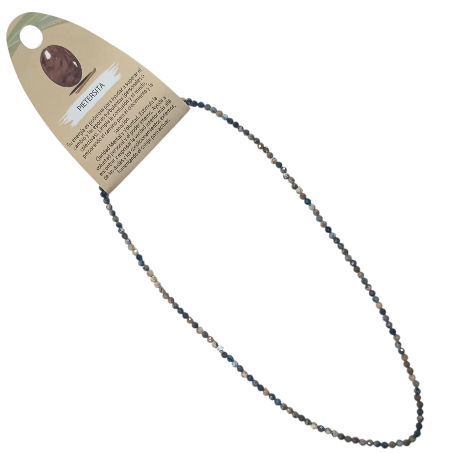 600604081 Collar Pietersita 3 mm Facetada 40+5 Cms Cierre Acero