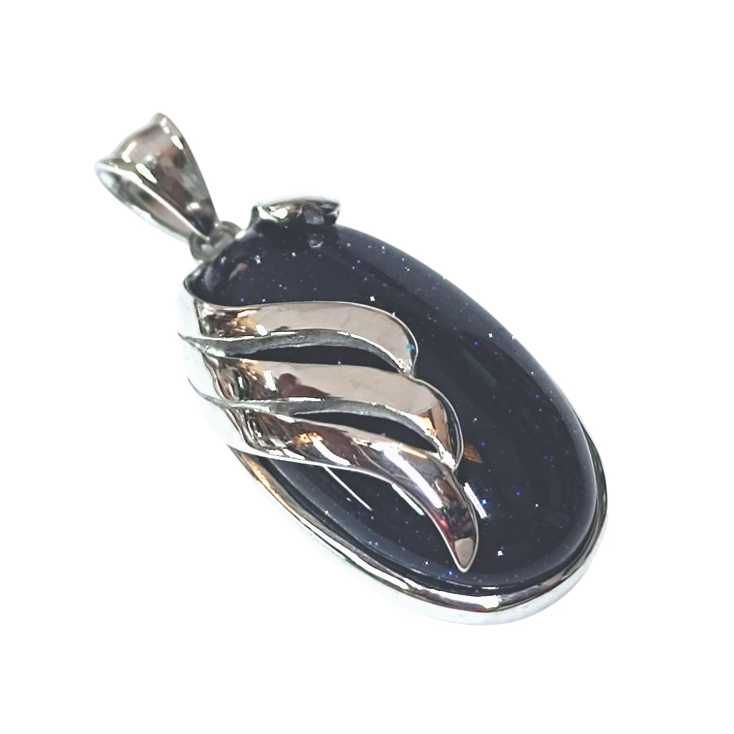 Colgante Acero Con Piedra Aventurina Azul 40 mm 29305-08
