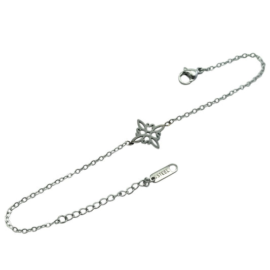 Pulsera Acero Con Dije Nudo De Bruja Largo 18cms Aprox Ref: 600104447-04