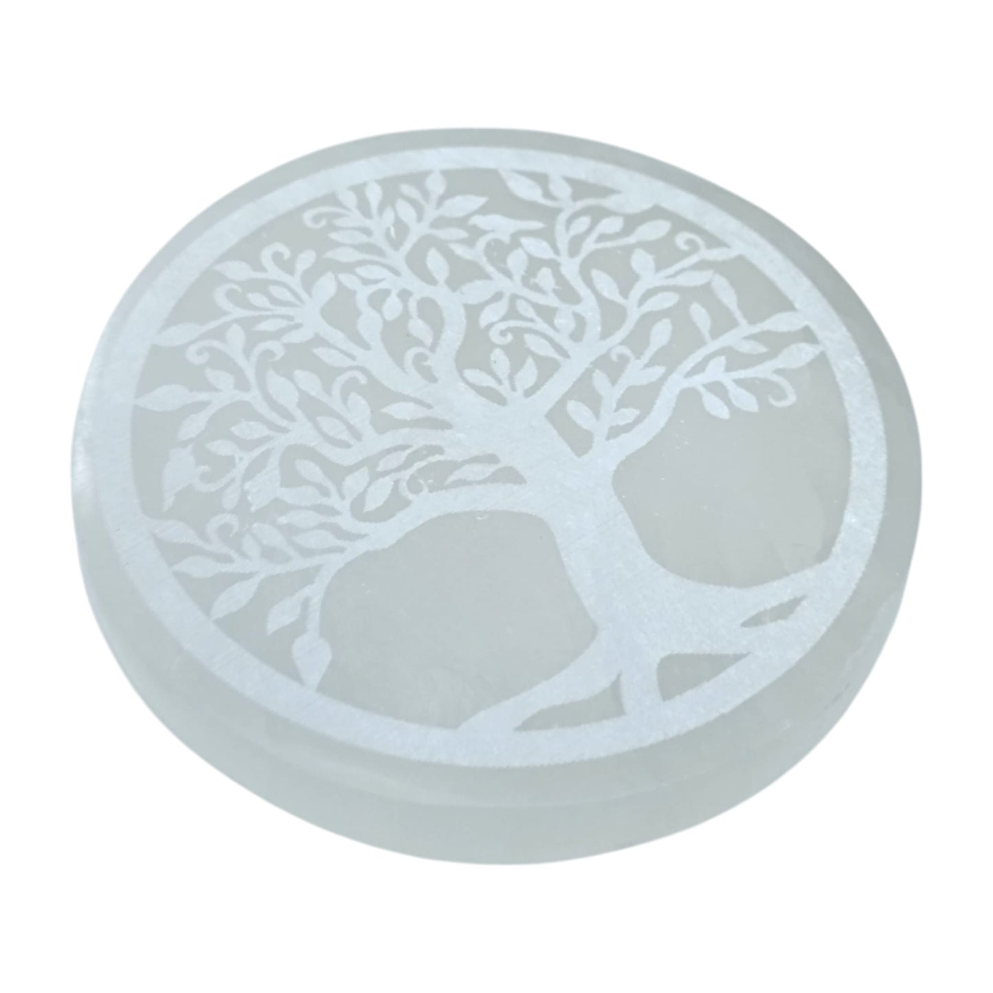 Plato Selenita Grabado Arbol 10 Cms Aprox 400901653-N